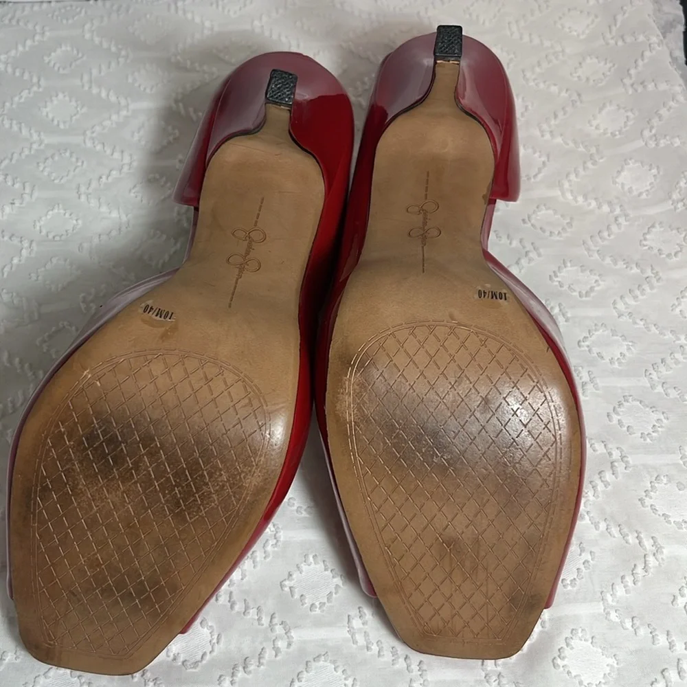 Jessica Simpson Red Heels Women Size 10 Shoes - Picture 9 of 9